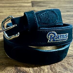 Zep Pro • Size 36 • NFL • Rams • Black Leather • Yellow/Purple Embroidery • Belt